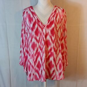 Ana Pink & White Blouse